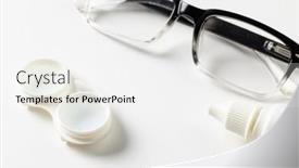  Presentation with eye medicine - Slide deck enhanced with composition-of-glasses-with-eye background and a white colored foreground