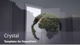  Presentation with green globe - Presentation with composition-of-globe-formed background and a  colored foreground