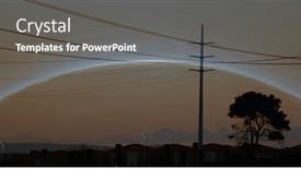  Presentation with electricity - Presentation theme featuring composition-of-globe-over-electricity background and a gray colored foreground