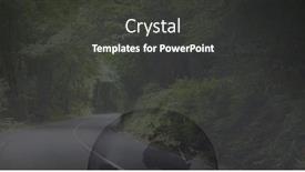  Presentation with forest road green - Colorful PPT theme enhanced with composition-of-globe-over-road backdrop and a dark gray colored foreground