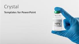  Presentation with medical vaccine - Slides enhanced with composition-of-gloved-hand-holding background and a white colored foreground