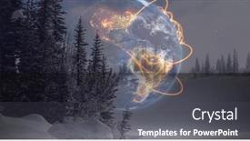  Presentation with connections - Colorful presentation theme enhanced with composition-of-glowing-connections-around backdrop and a dark gray colored foreground