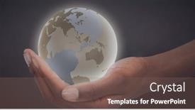  Presentation with sustainability - Colorful presentation design enhanced with composition-of-glowing-globe-over backdrop and a violet colored foreground