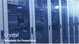  Presentation with servers - Theme featuring composition-of-glowing-light background and a ocean colored foreground