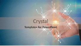  Presentation with digital image processing - Presentation enhanced with composition-of-glowing-network background and a soft green colored foreground