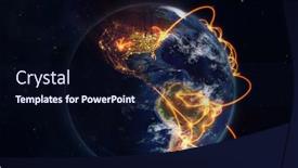  Presentation with connections - Amazing slide set having composition-of-glowing-orange-network backdrop and a wine colored foreground