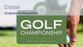 Presentation with golf tournament - PPT theme having composition-of-golf-championship-text background and a sky blue colored foreground