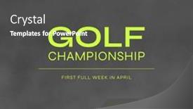 Presentation with sports golf - PPT theme with composition-of-golf-championship-text background and a dark gray colored foreground