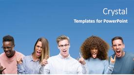  Presentation with blue music - Audience pleasing slide deck consisting of friends over blue blackground backdrop and a teal colored foreground