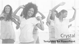  Presentation with black women - Presentation design with composition-of-group-of-happy background and a light gray colored foreground
