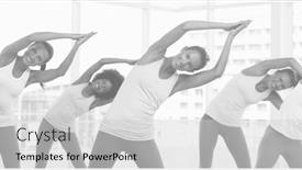  Presentation with black women - Slides enhanced with composition-of-group-of-happy background and a light gray colored foreground