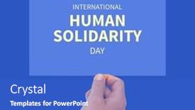  Presentation with empathy - Presentation theme consisting of composition-of-hand-holding-blue background and a cobalt blue colored foreground