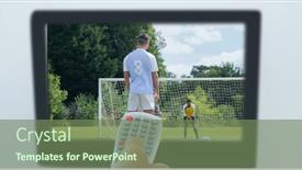  Presentation with football competition - Presentation having composition-of-hand-of-sports background and a  colored foreground