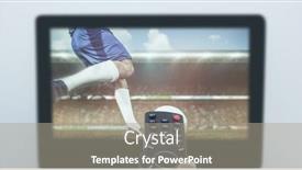  Presentation with football competition - Slides consisting of composition-of-hand-of-sports background and a  colored foreground