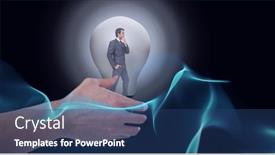  Presentation with black technology - Theme with composition-of-hand-over-businessman background and a ocean colored foreground