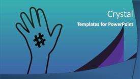  Presentation with shapes - Slide deck having composition-of-hand-with-hashtag background and a teal colored foreground