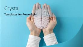  Presentation with mental health services - Slide deck consisting of composition-of-hands-holding-brain background and a light blue colored foreground
