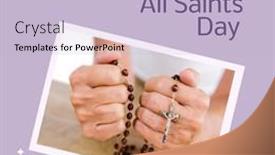  Presentation with happy image - Presentation design with composition-of-happy-all-saints background and a light blue colored foreground