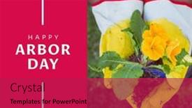  Presentation with gardening - Slides enhanced with composition-of-happy-arbor-day background and a crimson colored foreground