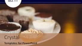  Presentation with happy image - PPT theme consisting of composition-of-happy-dessert-day background and a coral colored foreground