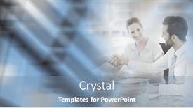  Presentation with global partnership - Presentation having composition-of-happy-diverse-business background and a seafoam green colored foreground