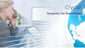  Presentation with team meeting - Theme having composition-of-happy-diverse-business background and a sky blue colored foreground