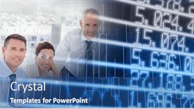  Presentation with business communication - Slide set consisting of composition-of-happy-diverse-business background and a ocean colored foreground