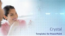  Presentation with team meeting - Presentation with composition-of-happy-diverse-business background and a sky blue colored foreground