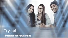  Presentation with team meeting - Presentation theme with composition-of-happy-diverse-business background and a seafoam green colored foreground