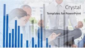  Presentation with team meeting - PPT theme featuring composition-of-happy-diverse-business background and a light gray colored foreground