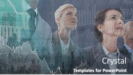  Presentation with business communication - Presentation theme consisting of composition-of-happy-diverse-business background and a ocean colored foreground