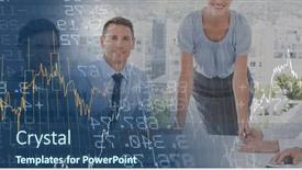  Presentation with business communication - Slides having composition-of-happy-diverse-business background and a ocean colored foreground