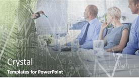  Presentation with team meeting - PPT theme consisting of composition-of-happy-diverse-business background and a dark gray colored foreground