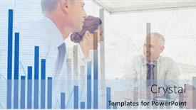  Presentation with business communication - Presentation featuring composition-of-happy-diverse-business background and a light blue colored foreground