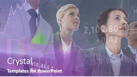  Presentation with business communication - Slide set consisting of composition-of-happy-diverse-business background and a coral colored foreground