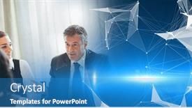  Presentation with connections - Presentation theme with composition-of-happy-diverse-businesspeople background and a teal colored foreground