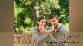  Presentation with celebration - PPT theme enhanced with composition-of-happy-ice-cream background and a coral colored foreground