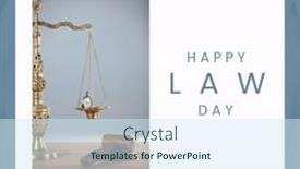  Presentation with justice - Presentation theme having composition-of-happy-law-day background and a sky blue colored foreground