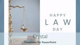  Presentation with justice - Presentation theme having composition-of-happy-law-day background and a sky blue colored foreground