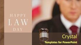  Presentation with judge - Presentation enhanced with composition-of-happy-law-day background and a tawny brown colored foreground