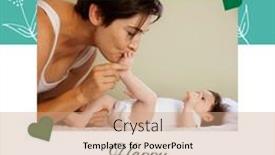  Presentation with motherhood - Slide set having composition-of-happy-mother-s background and a coral colored foreground