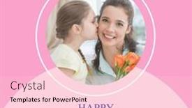  Presentation with motherhood - Presentation theme featuring composition-of-happy-mother-s background and a lemonade colored foreground