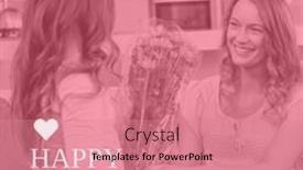  Presentation with motherhood - Presentation design enhanced with composition-of-happy-mother-s background and a coral colored foreground