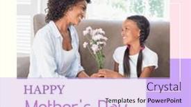  Presentation with motherhood - Presentation theme featuring composition-of-happy-mother-s background and a light blue colored foreground