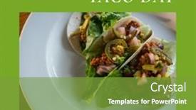  Presentation with taco - PPT theme featuring composition-of-happy-national-taco background and a tawny brown colored foreground