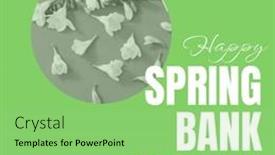  Presentation with happy holiday - PPT theme consisting of composition-of-happy-spring-bank background and a mint green colored foreground