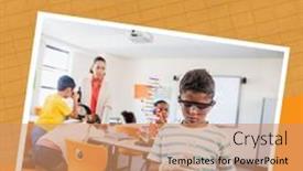  Presentation with stem - Presentation theme having composition-of-happy-stem-day background and a coral colored foreground