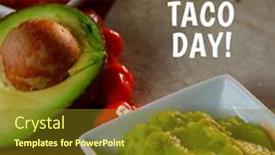  Presentation with happy image - Theme consisting of composition-of-happy-taco-day background and a tawny brown colored foreground