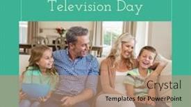  Presentation with family day - Presentation theme with composition-of-happy-world-television background and a  colored foreground