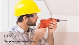  Presentation with safety - Slide set with composition-of-health-and-safety background and a coral colored foreground